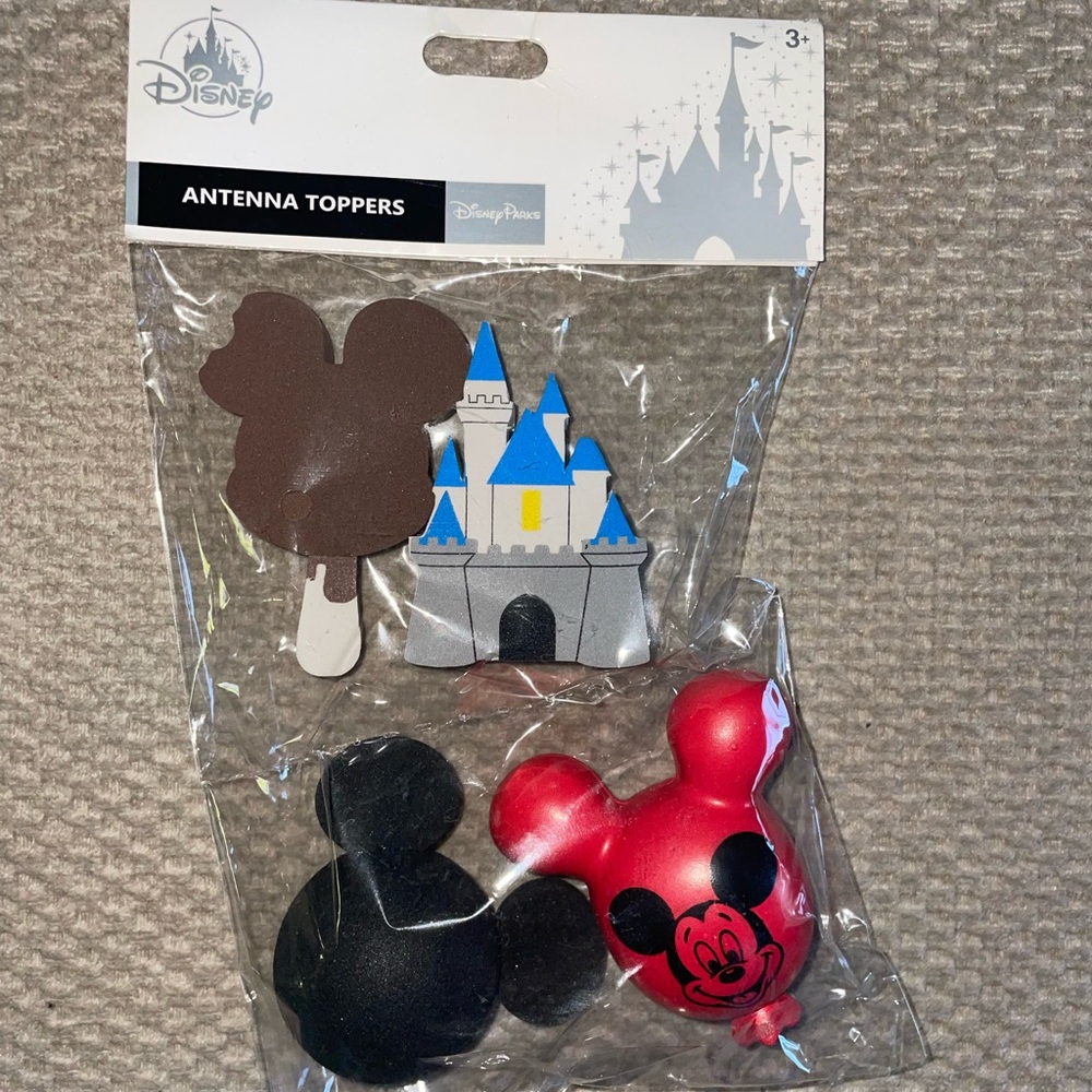 Disney Mickey Mouse and Castle Antenna Toppers - Red, Black, Blue